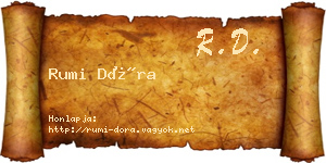 Rumi Dóra névjegykártya